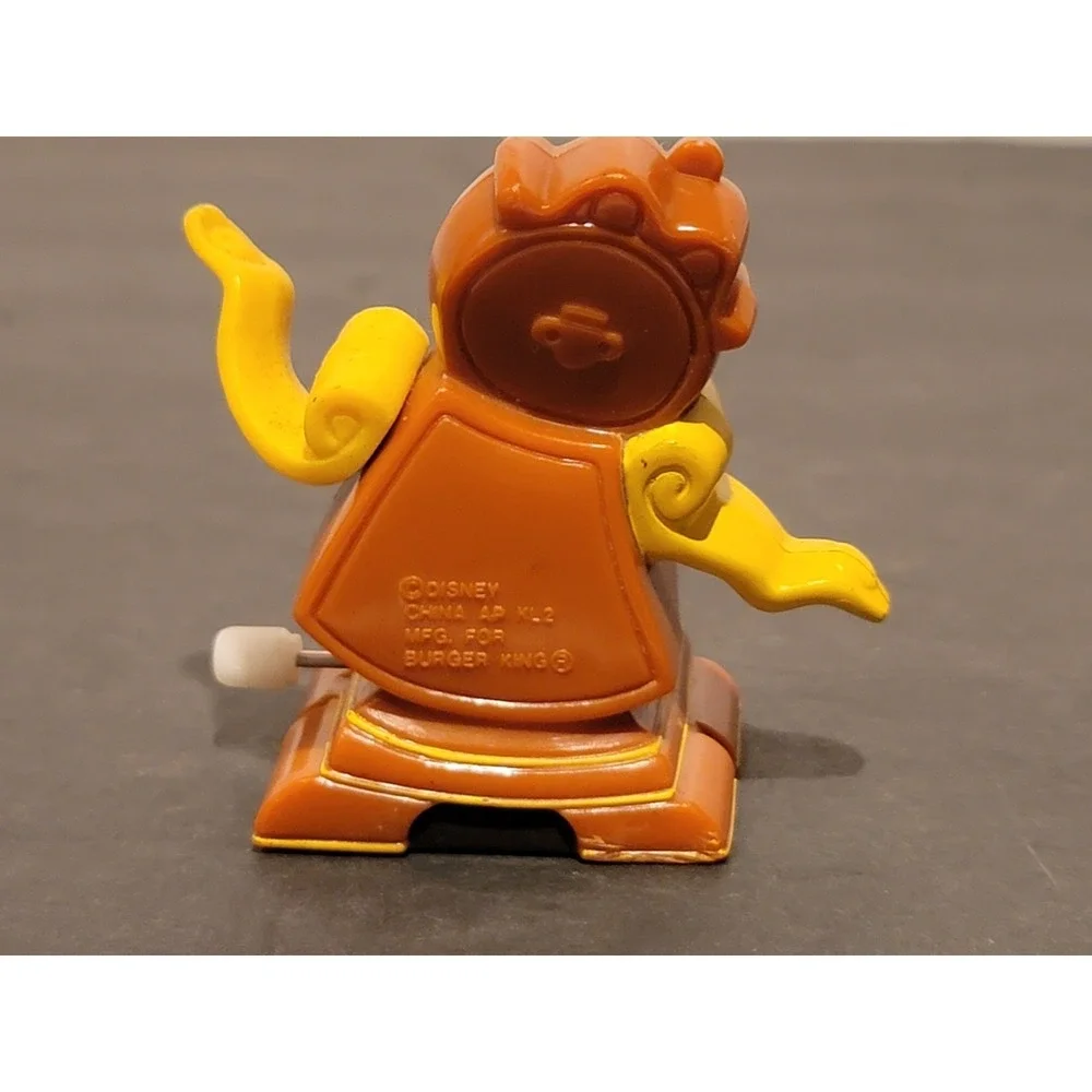 Disney Beauty and‎ the Beast Cogsworth Clock Figure 1991 Burger King Wind-up Toy